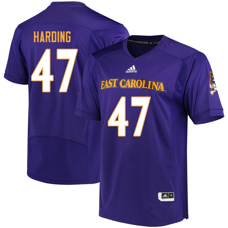 Men #47 Collin Harding ECU Pirates College Football Jerseys Sale-Purple